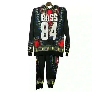 Bass by Ron Bass Large 84 hoodie sweatshirt & Medium Sweatpants 90’s Hip Hop